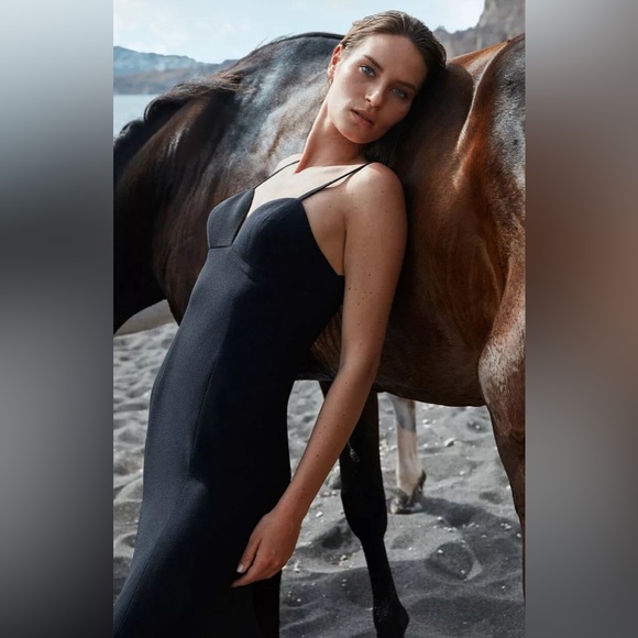 Dress the Population black crepe Alejandra gown dress NWT - Picture 4 of 6